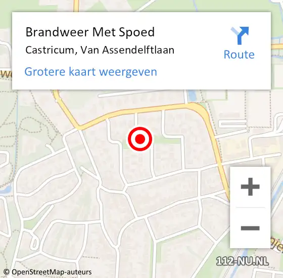 Locatie op kaart van de 112 melding: Brandweer Met Spoed Naar Castricum, Van Assendelftlaan op 9 mei 2021 12:29