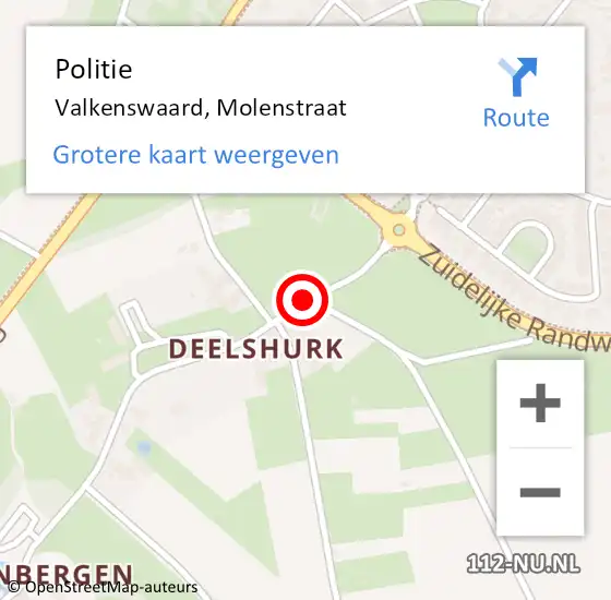 Locatie op kaart van de 112 melding: Politie Valkenswaard, Molenstraat op 9 mei 2021 13:51