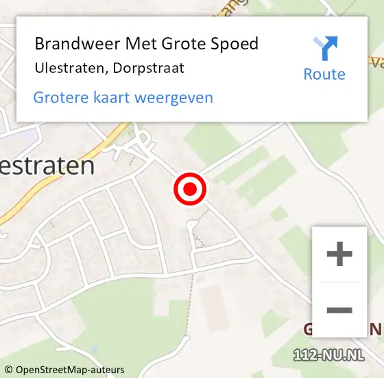 Locatie op kaart van de 112 melding: Brandweer Met Grote Spoed Naar Ulestraten, Dorpstraat op 9 mei 2021 16:02