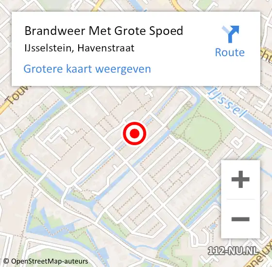 Locatie op kaart van de 112 melding: Brandweer Met Grote Spoed Naar IJsselstein, Havenstraat op 9 mei 2021 16:05