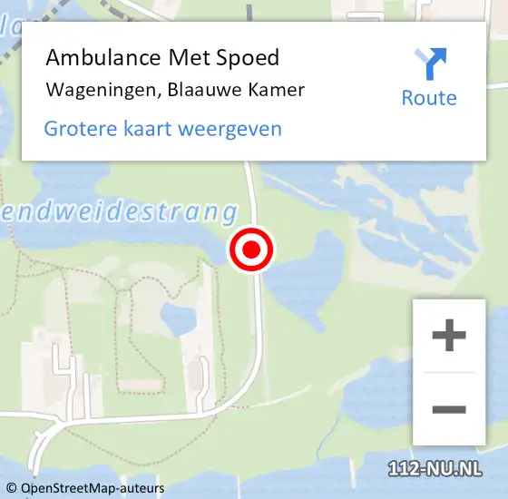 Locatie op kaart van de 112 melding: Ambulance Met Spoed Naar Wageningen, Blaauwe Kamer op 9 mei 2021 16:45