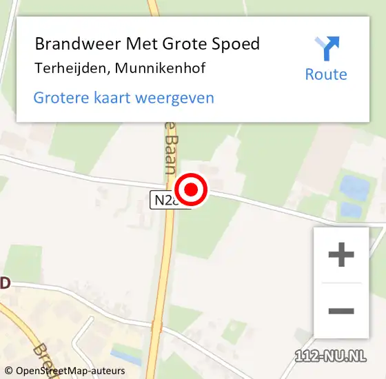 Locatie op kaart van de 112 melding: Brandweer Met Grote Spoed Naar Terheijden, Munnikenhof op 9 mei 2021 17:42