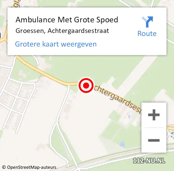 Locatie op kaart van de 112 melding: Ambulance Met Grote Spoed Naar Groessen, Achtergaardsestraat op 9 mei 2021 22:03