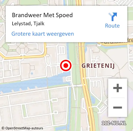 Locatie op kaart van de 112 melding: Brandweer Met Spoed Naar Lelystad, Tjalk op 9 mei 2021 23:03