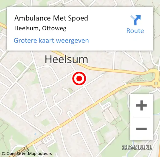 Locatie op kaart van de 112 melding: Ambulance Met Spoed Naar Heelsum, Ottoweg op 10 mei 2021 01:43