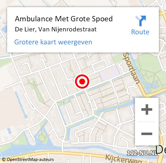 Locatie op kaart van de 112 melding: Ambulance Met Grote Spoed Naar De Lier, Van Nijenrodestraat op 10 mei 2021 08:13