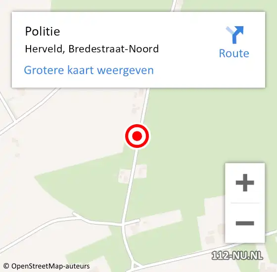 Locatie op kaart van de 112 melding: Politie Herveld, Bredestraat-Noord op 10 mei 2021 08:42