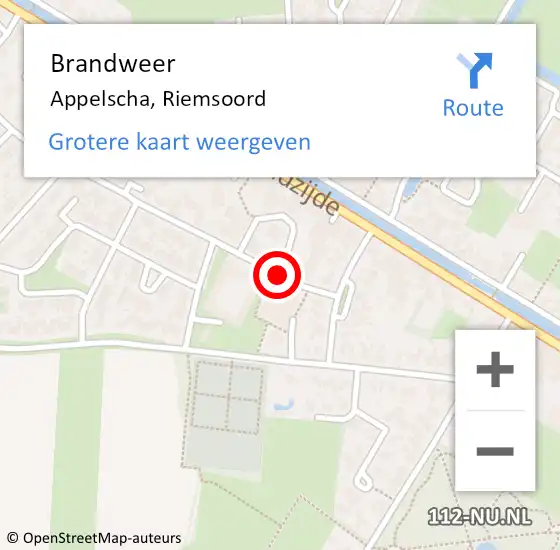 Locatie op kaart van de 112 melding: Brandweer Appelscha, Riemsoord op 10 mei 2021 09:08