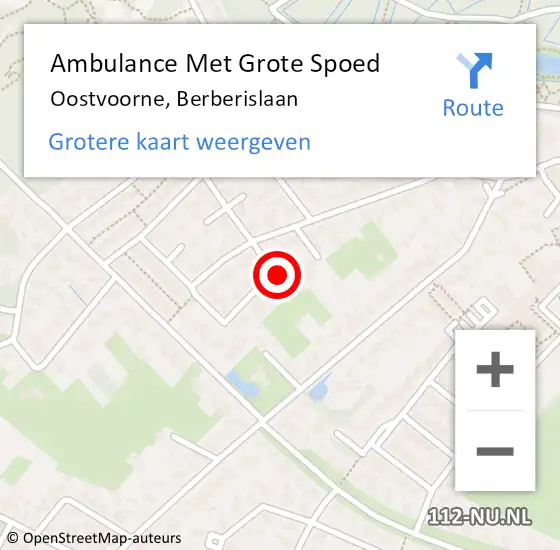 Locatie op kaart van de 112 melding: Ambulance Met Grote Spoed Naar Oostvoorne, Berberislaan op 10 mei 2021 12:02