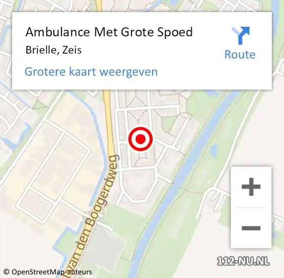 Locatie op kaart van de 112 melding: Ambulance Met Grote Spoed Naar Brielle, Zeis op 10 mei 2021 13:18