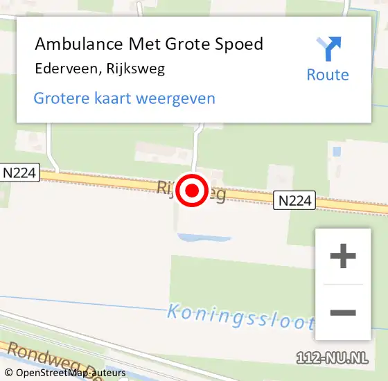 Locatie op kaart van de 112 melding: Ambulance Met Grote Spoed Naar Ederveen, Rijksweg op 10 mei 2021 15:25