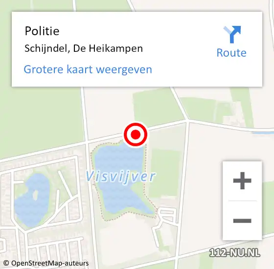 Locatie op kaart van de 112 melding: Politie Schijndel, De Heikampen op 10 mei 2021 16:29