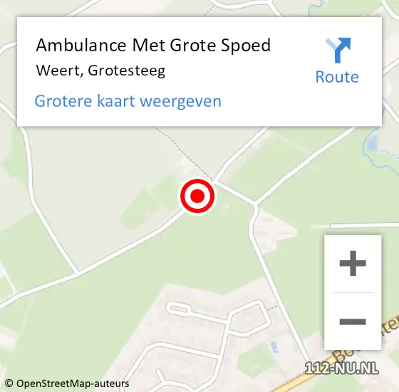 Locatie op kaart van de 112 melding: Ambulance Met Grote Spoed Naar Weert, Grotesteeg op 10 mei 2021 16:44