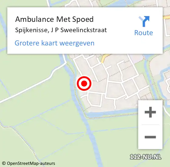 Locatie op kaart van de 112 melding: Ambulance Met Spoed Naar Spijkenisse, J P Sweelinckstraat op 10 mei 2021 17:33