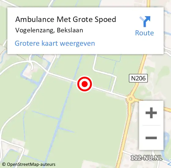 Locatie op kaart van de 112 melding: Ambulance Met Grote Spoed Naar Vogelenzang, Bekslaan op 10 mei 2021 23:17