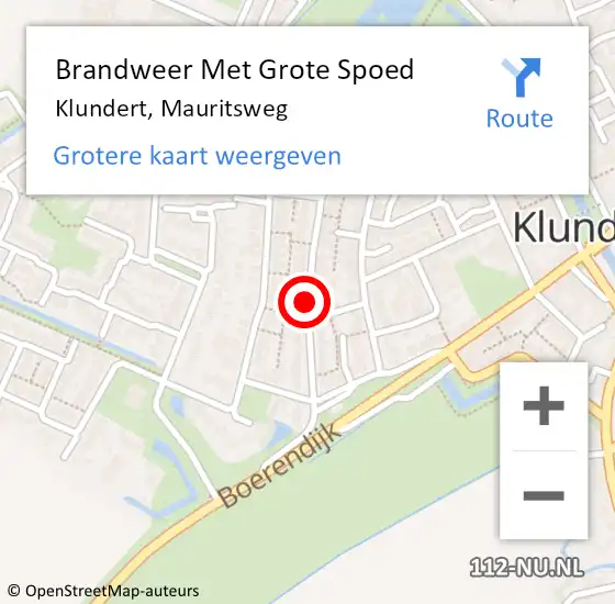 Locatie op kaart van de 112 melding: Brandweer Met Grote Spoed Naar Klundert, Mauritsweg op 11 mei 2021 02:16