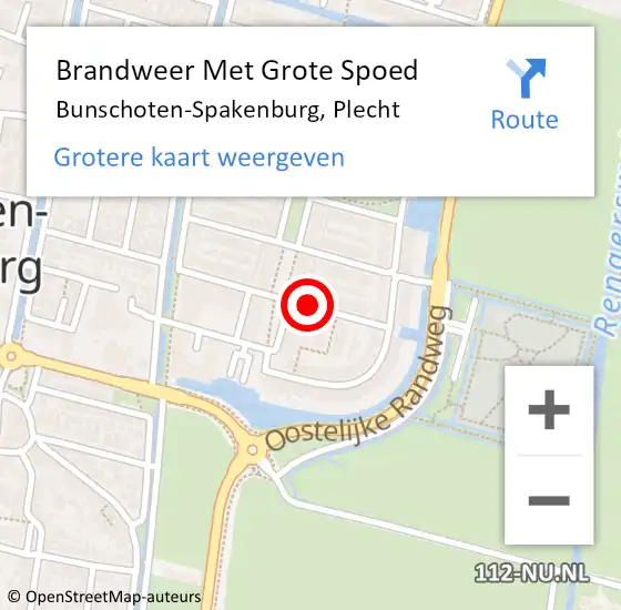 Locatie op kaart van de 112 melding: Brandweer Met Grote Spoed Naar Bunschoten-Spakenburg, Plecht op 12 mei 2021 04:26