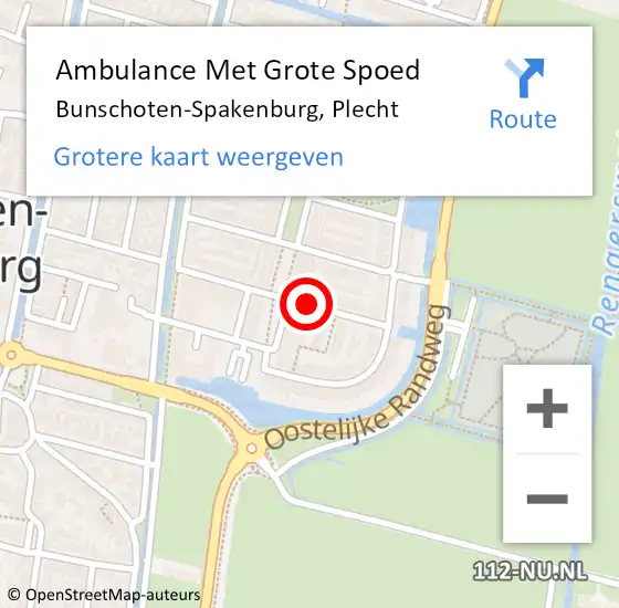 Locatie op kaart van de 112 melding: Ambulance Met Grote Spoed Naar Bunschoten-Spakenburg, Plecht op 12 mei 2021 04:51