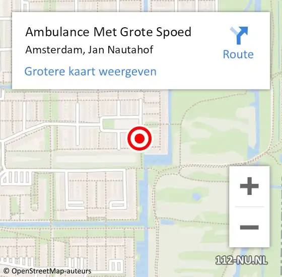 Locatie op kaart van de 112 melding: Ambulance Met Grote Spoed Naar Amsterdam, Jan Nautahof op 12 mei 2021 06:35