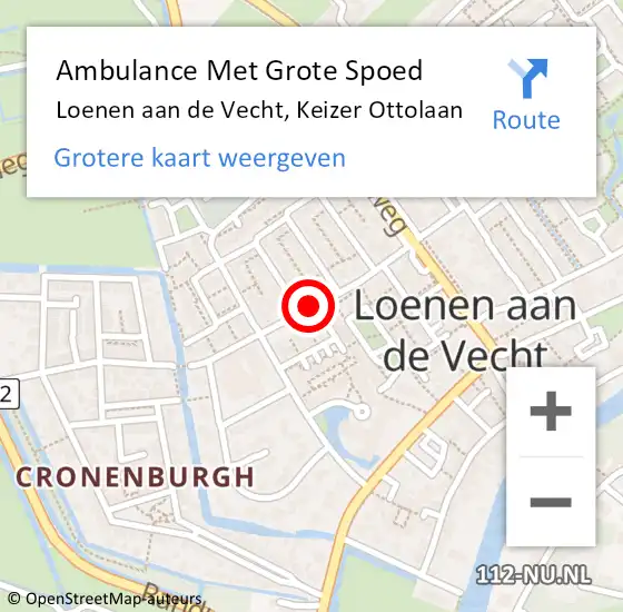 Locatie op kaart van de 112 melding: Ambulance Met Grote Spoed Naar Loenen aan de Vecht, Keizer Ottolaan op 12 mei 2021 11:06