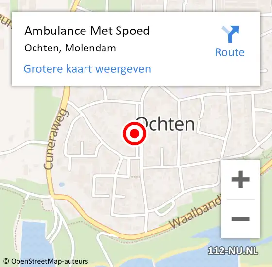 Locatie op kaart van de 112 melding: Ambulance Met Spoed Naar Ochten, Molendam op 12 mei 2021 11:10