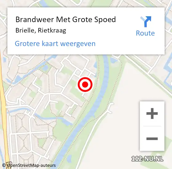 Locatie op kaart van de 112 melding: Brandweer Met Grote Spoed Naar Brielle, Rietkraag op 12 mei 2021 11:39