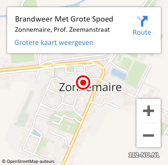 Locatie op kaart van de 112 melding: Brandweer Met Grote Spoed Naar Zonnemaire, Prof. Zeemanstraat op 12 mei 2021 13:27