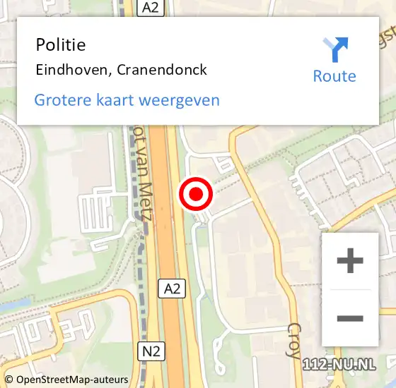 Locatie op kaart van de 112 melding: Politie Eindhoven, Cranendonck op 12 mei 2021 16:55