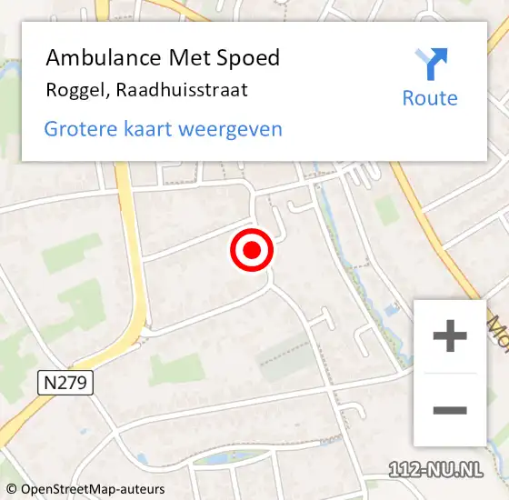 Locatie op kaart van de 112 melding: Ambulance Met Spoed Naar Roggel, Raadhuisstraat op 10 juni 2014 10:05