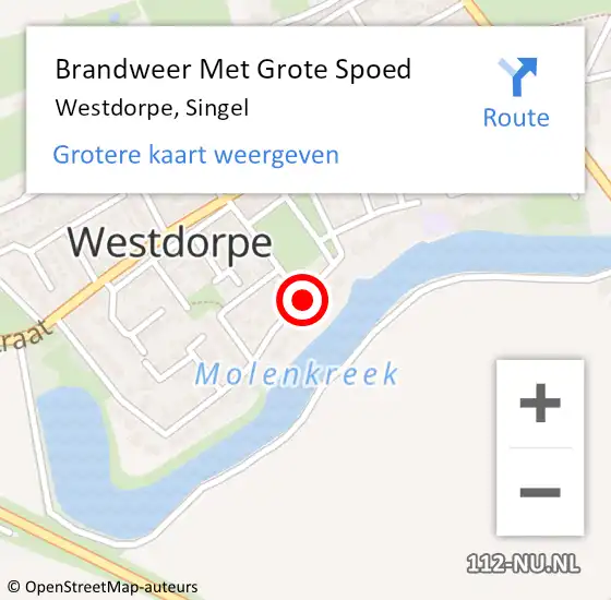 Locatie op kaart van de 112 melding: Brandweer Met Grote Spoed Naar Westdorpe, Singel op 12 mei 2021 18:56