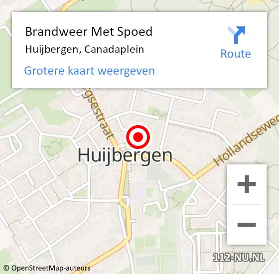 Locatie op kaart van de 112 melding: Brandweer Met Spoed Naar Huijbergen, Canadaplein op 12 mei 2021 19:02