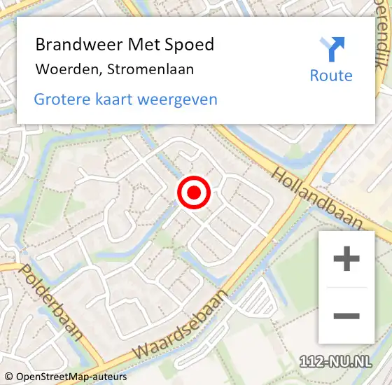 Locatie op kaart van de 112 melding: Brandweer Met Spoed Naar Woerden, Stromenlaan op 13 mei 2021 02:15