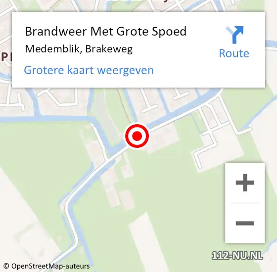 Locatie op kaart van de 112 melding: Brandweer Met Grote Spoed Naar Medemblik, Brakeweg op 13 mei 2021 06:50