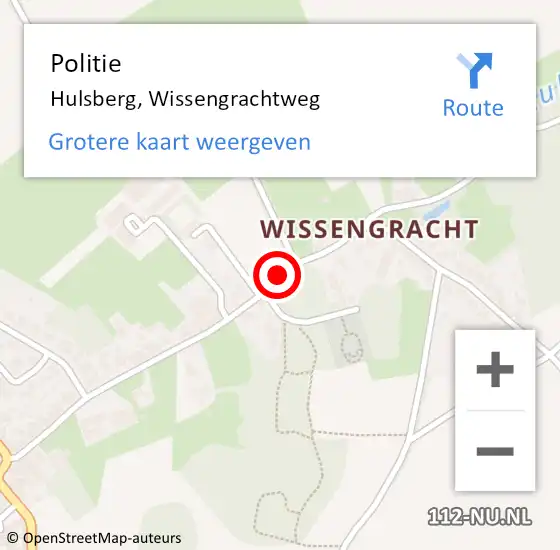 Locatie op kaart van de 112 melding: Politie Hulsberg, Wissengrachtweg op 13 mei 2021 07:15