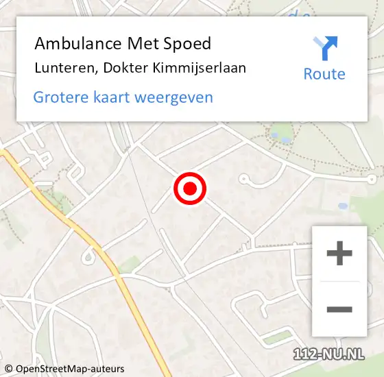 Locatie op kaart van de 112 melding: Ambulance Met Spoed Naar Lunteren, Dokter Kimmijserlaan op 13 mei 2021 08:27