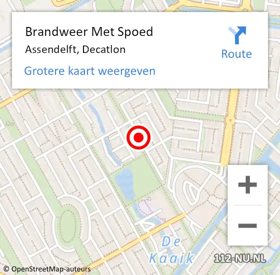 Locatie op kaart van de 112 melding: Brandweer Met Spoed Naar Assendelft, Decatlon op 13 mei 2021 14:42