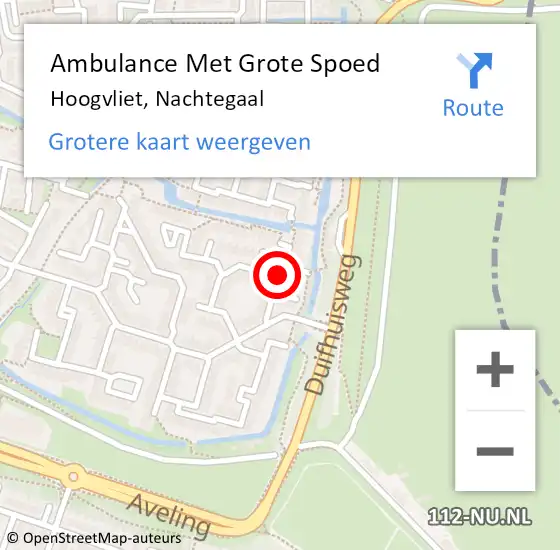 Locatie op kaart van de 112 melding: Ambulance Met Grote Spoed Naar Hoogvliet, Nachtegaal op 13 mei 2021 14:44