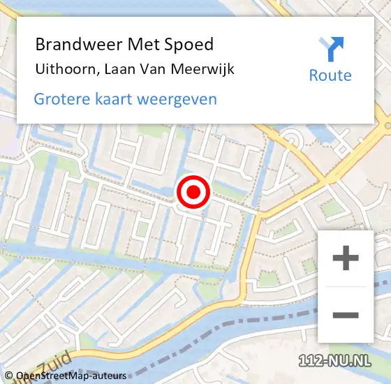 Locatie op kaart van de 112 melding: Brandweer Met Spoed Naar Uithoorn, Laan Van Meerwijk op 13 mei 2021 15:00