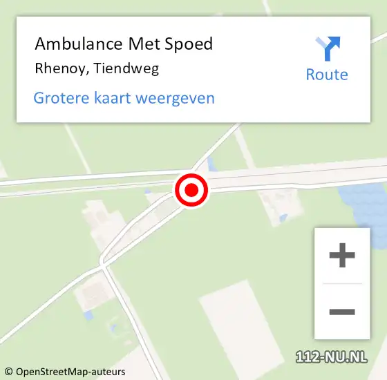 Locatie op kaart van de 112 melding: Ambulance Met Spoed Naar Rhenoy, Tiendweg op 13 mei 2021 15:04