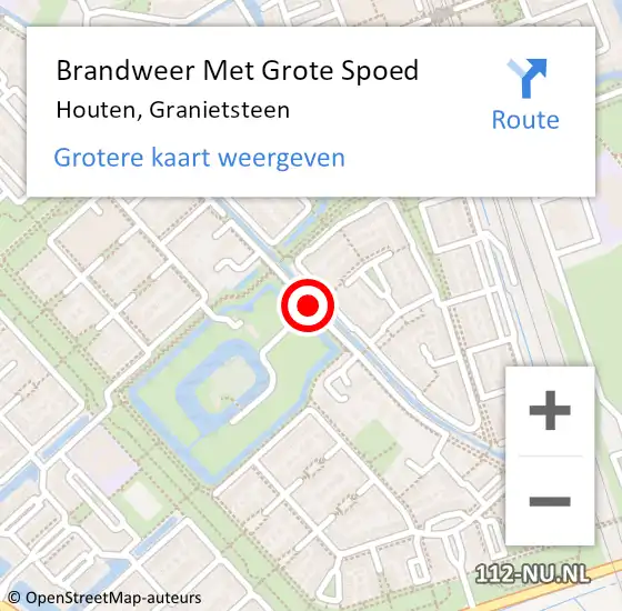 Locatie op kaart van de 112 melding: Brandweer Met Grote Spoed Naar Houten, Granietsteen op 13 mei 2021 16:10