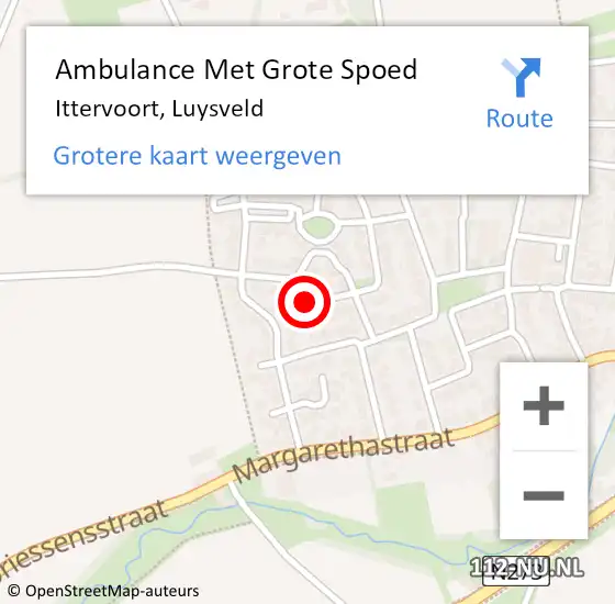 Locatie op kaart van de 112 melding: Ambulance Met Grote Spoed Naar Ittervoort, Luysveld op 13 mei 2021 16:34