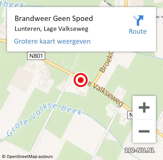 Locatie op kaart van de 112 melding: Brandweer Geen Spoed Naar Lunteren, Lage Valkseweg op 13 mei 2021 18:10