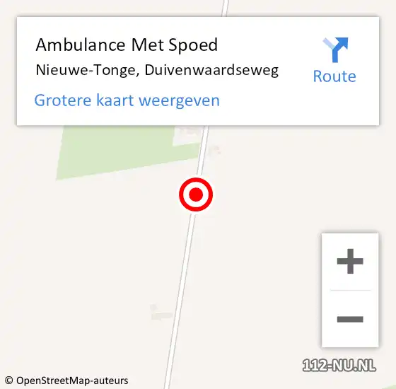 Locatie op kaart van de 112 melding: Ambulance Met Spoed Naar Nieuwe-Tonge, Duivenwaardseweg op 13 mei 2021 20:44