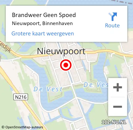 Locatie op kaart van de 112 melding: Brandweer Geen Spoed Naar Nieuwpoort, Binnenhaven op 13 mei 2021 20:50