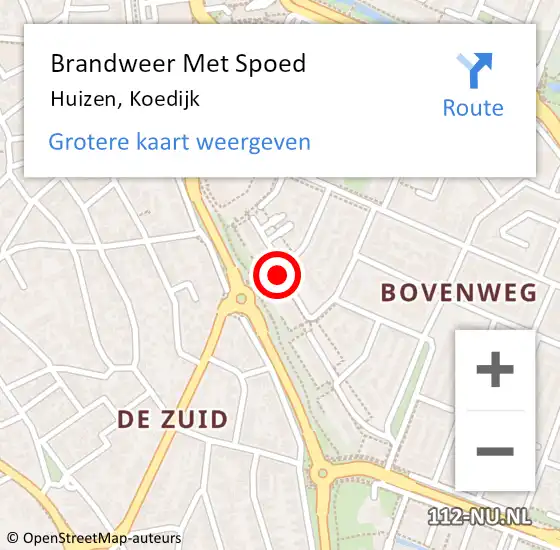 Locatie op kaart van de 112 melding: Brandweer Met Spoed Naar Huizen, Koedijk op 13 mei 2021 21:52