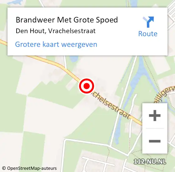 Locatie op kaart van de 112 melding: Brandweer Met Grote Spoed Naar Den Hout, Vrachelsestraat op 13 mei 2021 21:53