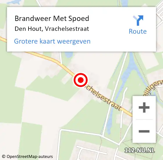 Locatie op kaart van de 112 melding: Brandweer Met Spoed Naar Den Hout, Vrachelsestraat op 13 mei 2021 22:04
