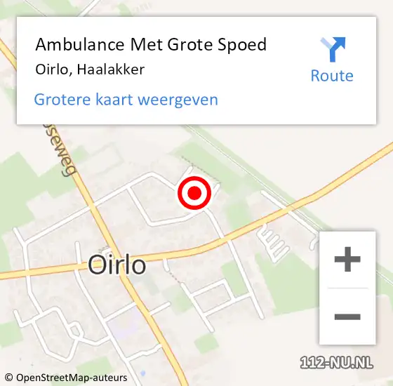 Locatie op kaart van de 112 melding: Ambulance Met Grote Spoed Naar Oirlo, Haalakker op 10 juni 2014 11:57