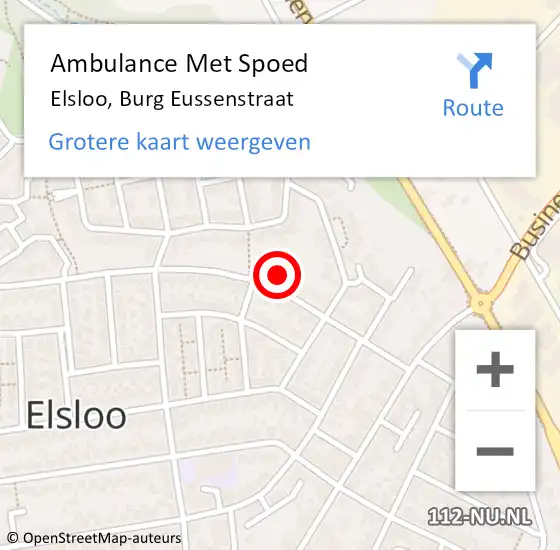 Locatie op kaart van de 112 melding: Ambulance Met Spoed Naar Elsloo, Burg Eussenstraat op 10 juni 2014 12:22