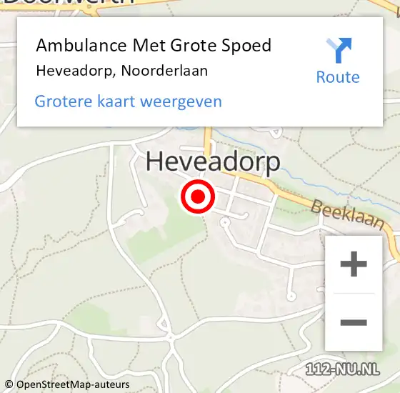 Locatie op kaart van de 112 melding: Ambulance Met Grote Spoed Naar Heveadorp, Noorderlaan op 10 juni 2014 12:27